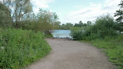 Duddingston Loch Path in Edinburgh - 4K, Pan, Wide shot Stock Footage 278133396