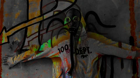 Dude in gas mask Stockbeeldmateriaal 52380154