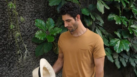 Dude smiling in hat Stock Footage 89560457