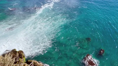 Duden Waterfall Cascading Into Mediterranean Sea Stock Footage 341960085