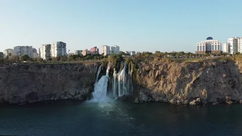 Duden waterfall on sunset Video stock 166171276