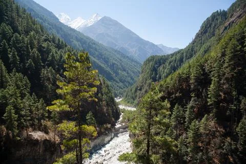 Dudh Koshi river along EBC trek, Nepal Stock Photos