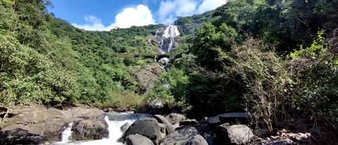 DUDH SAGAR WATERFALLS Stock Footage 173335640