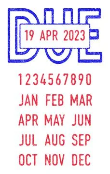 Due and dates ink stamp Stock Illustration