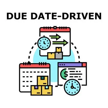 Due date driven business process management tracking Stock Illustration