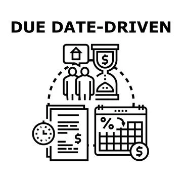 Due date driven financial plan concept Stock Illustration
