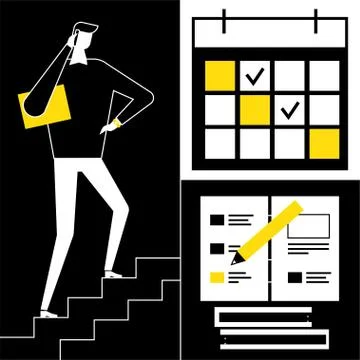 Due date - flat design style vector illustration Stock Illustration