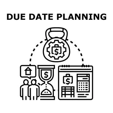 Due date planning and deadline management concept Stock Illustration