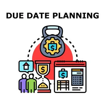 Due date planning and deadline management concept Stock Illustration