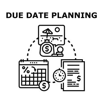 Due date planning for financial management and future goals Stock Illustration