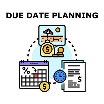 Due date planning for financial management and future goals Stock Illustration