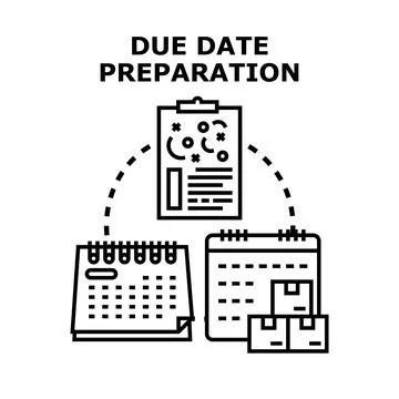 Due date preparation planning and logistics concept Stock Illustration