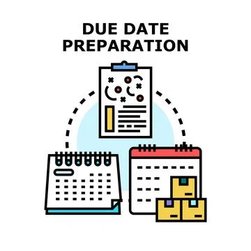 Due date preparation planning and logistics concept Stock Illustration