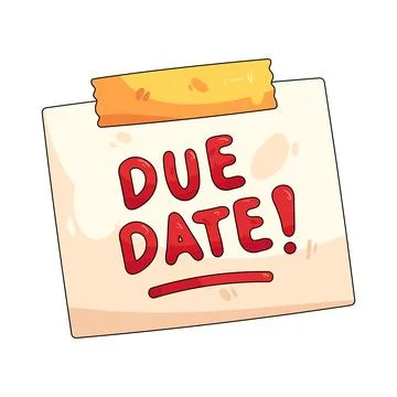 Due date reminder note Stock Illustration