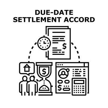 Due date settlement accord agreement concept illustration Stock Illustration