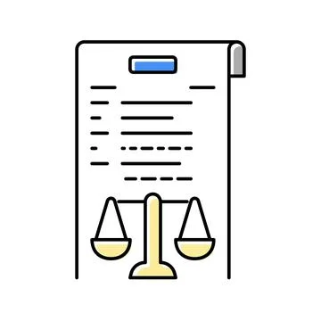 Due diligence color icon vector illustration Stock Illustration