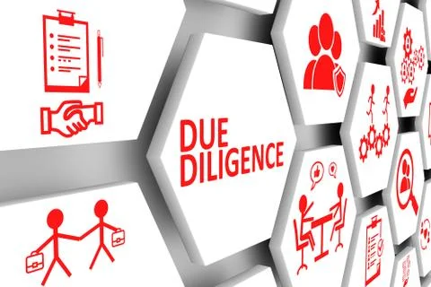 DUE DILIGENCE concept cell background 3d illustration Stock Illustration