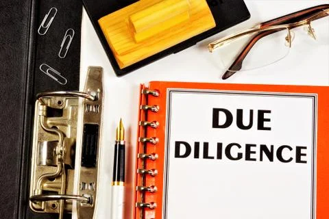 Due diligence-a text label in the form of the document. Stock Photos