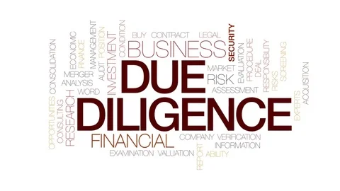 Due dilligence animated word cloud, text design animation. Kinetic typography. Stock Footage 75046522