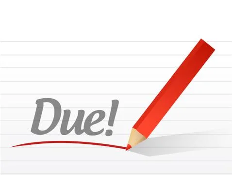 Due message written Stock Illustration
