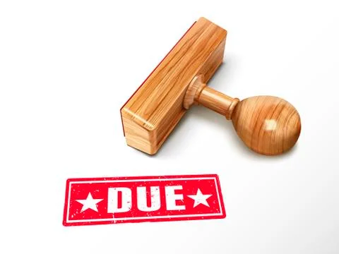 Due text and stamp Stock Illustration