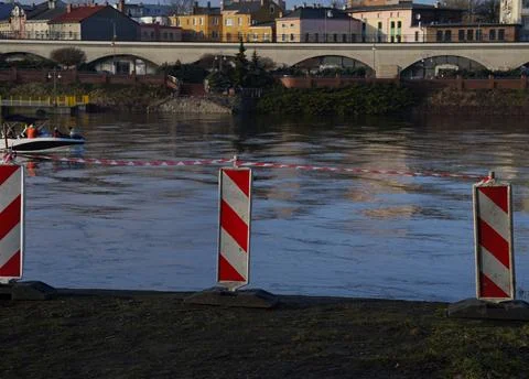 Due to water level the river approach is closed. Stock Photos