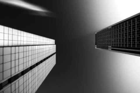 Duel between skyscraper Stock Photos