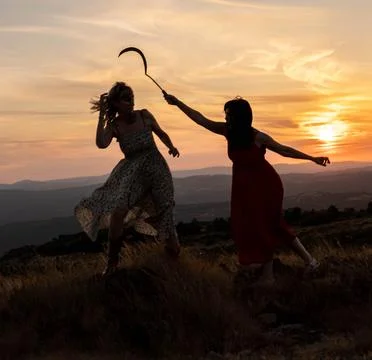 Duel at Sunset Foto stock