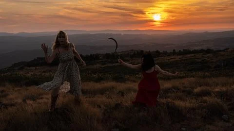 Duel at Sunset Stock Photos