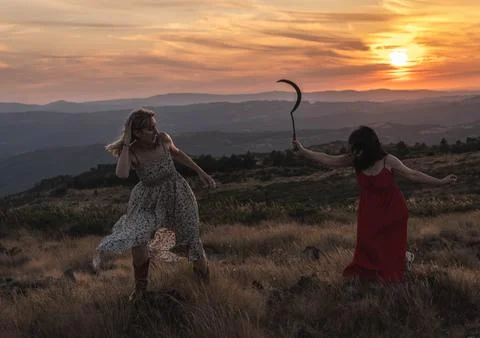 Duel at Sunset Stock Photos