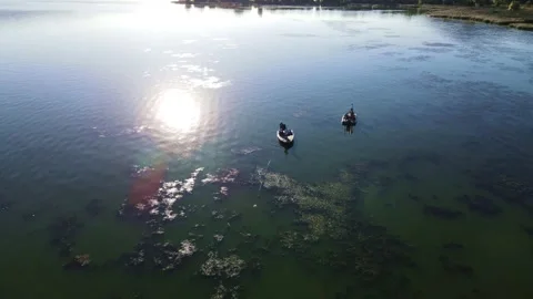 Dueling boats Stock Footage 137428631