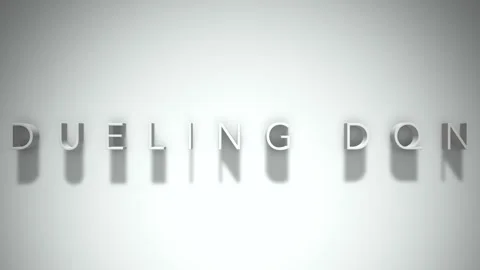 Dueling DQN 3D title animation with shadows on a white background Stock Footage 296701712