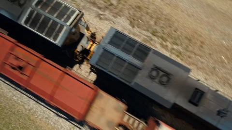 Dueling Trains Stock Footage 107954221