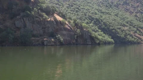 Duero river as it passes through Arribes del Duero in Salamanca, Spain. Stock Footage 138095804