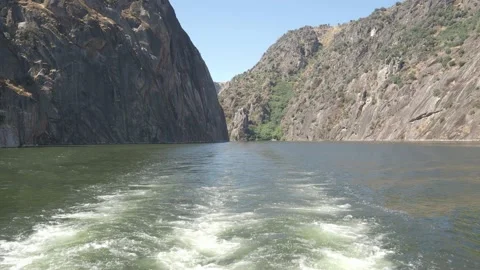 Duero river as it passes through Arribes del Duero in Salamanca, Spain. Stock Footage 138095974