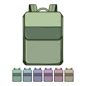 Duffel backpack cartoon vector graphic Stock Illustration