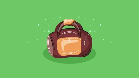 Duffel bag animated loop footage on green background with sparkling effect. Vídeos de archivo 339068055