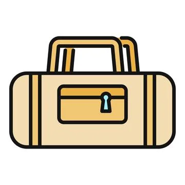 Duffel bag flat color icon for sport and travel Stock Illustration
