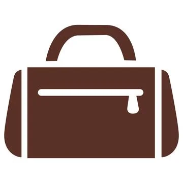 Duffel bag icon, barber tools travel case vector 스톡 일러스트