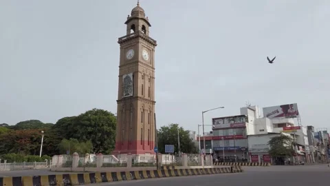 Dufferin Clock tower is a Heritage landmark of Mysore, India, Stock Footage 155971376