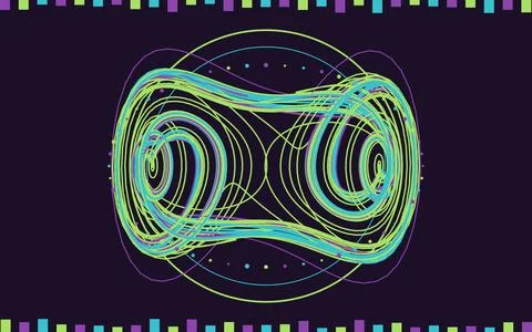 Duffing Oscillator Phase Loops Background 库存插图
