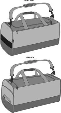 Duffle Bag Mock ups Sublimated Vectors Stock Illustration
