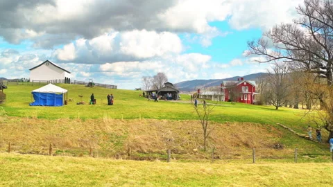Duff's sugar house maple syrup farm in Virginia Monterey Highland county Stock Footage 203982809