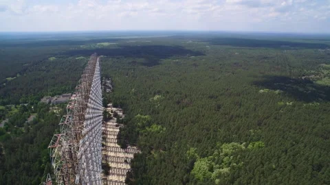 Duga Radar Array Aerial View Vídeo Stock 330877735
