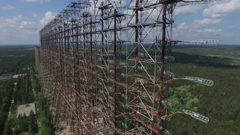 Duga Radar Array, Chernobyl Aerial Stock-Footage 330876572