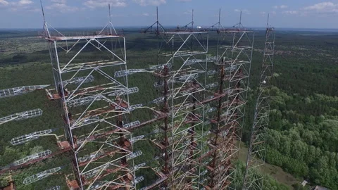 Duga Radar Array, Chernobyl Aerial Stock-Footage 330877759