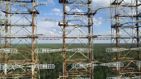 Duga Radar Array in Chernobyl Exclusion Zone Video stock 330880928