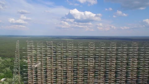 Duga Radar Array in Chernobyl Exclusion Zone 스톡 동영상 330882107