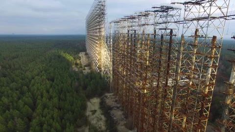 Duga Radar Array in Chernobyl Exclusion Zone Stock Footage 330968908