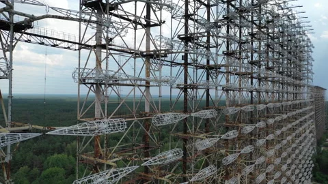 Duga Radar Array near Chernobyl Video stock 330898263